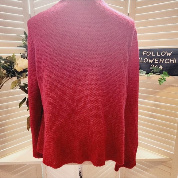 EILEEN FISHER RED CARDIGAN WOOL/CASHMERE BLEND SIZE MED - Picture 5 of 7